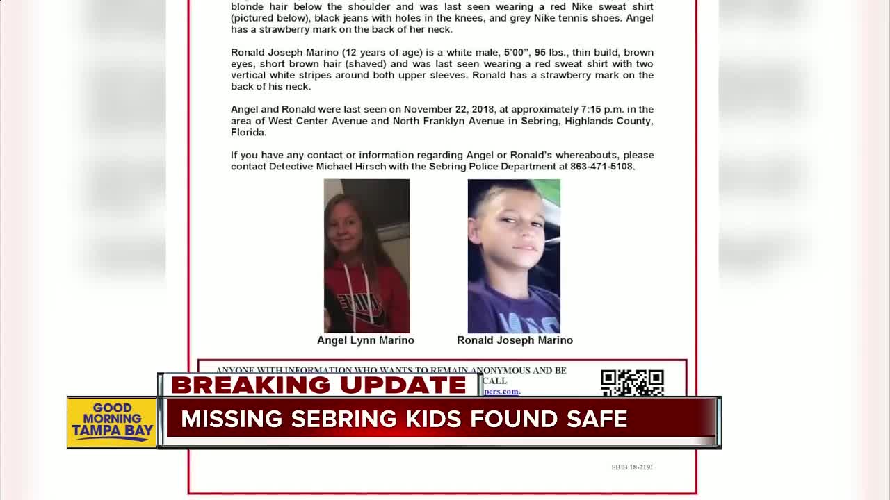 Police: 2 missing, endangered children last seen in Sebring located day after Thanksgiving