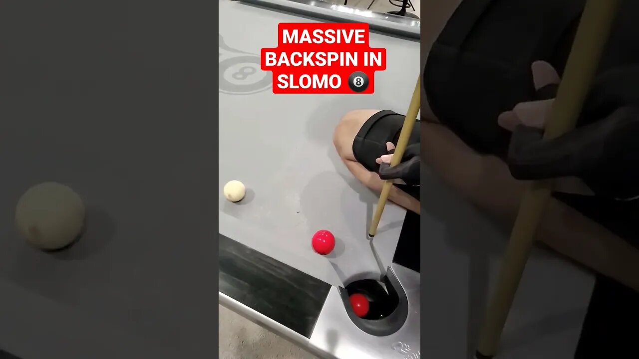 MASSIVE BACKSPIN IN SLOMO ⚪🔴 #shorts #8ballpool #billiards