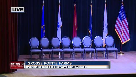 Vigil against hate at Grosse Pointe Farms war memorial