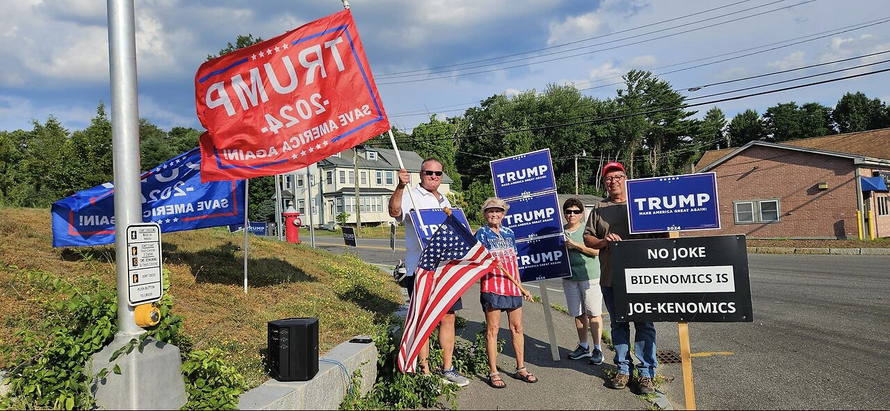 Hooksett Flag Wave after the attempt on President Trump's attempt Monday 07-15-2024