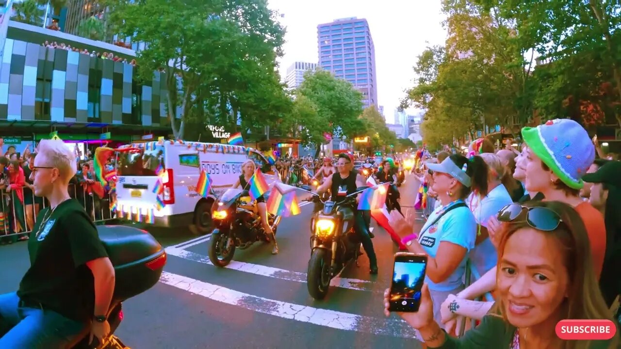 4K Naked bikers Sydney Mardi gras, 1000's of bikers!! Australia 2023