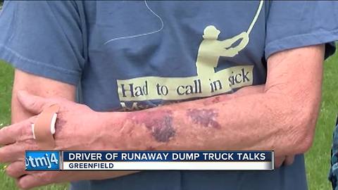 Runaway dump truck driver who crashed in Greenfield out of hospital