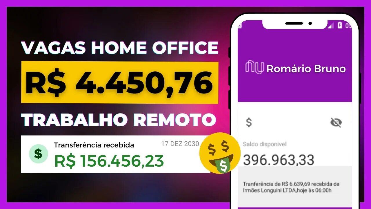 [HOME OFFICE] Ganhe R$140,00 Por Hora Apenas Com o Celular - TRABALHO REMOTO ONLINE