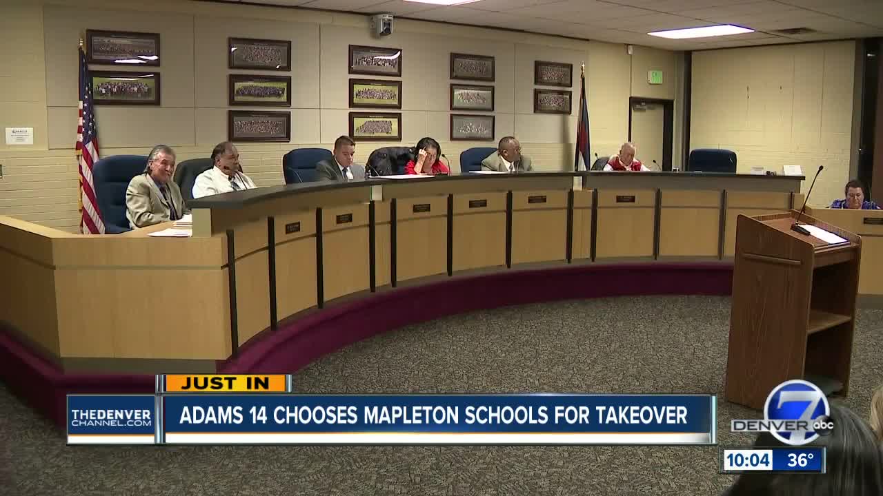 Adams 14 school board selects Mapleton Public Schools to manage troubled district