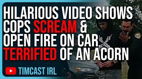 HILARIOUS VIDEO SHOWS COPS SCREAM & OPEN FIRE ON VEHICLE, TERRIFIED OF AN ACORN