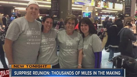 Children surprise mom at McCarran for 75th birthday