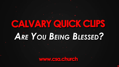 Are You Being Blessed?