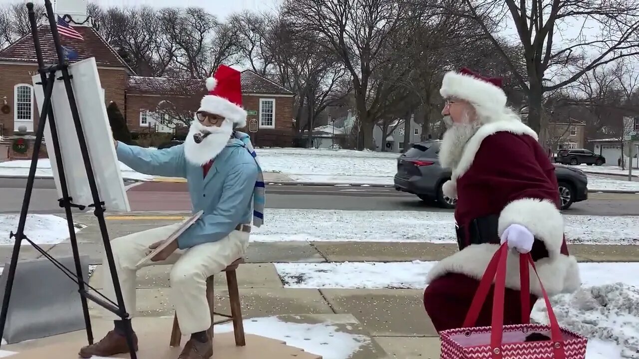 Santa meets Mr Rockwell in Greendale,WI