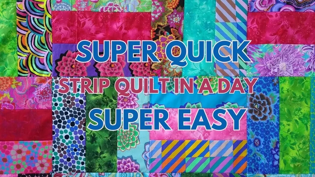 SUPER QUICK Strip Quilt In A Day SUPER EASY #precuts #quilting #scrappy #bohostyledecor