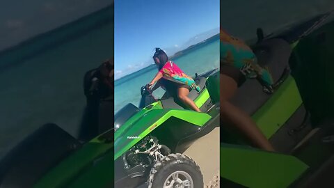 #ashanti shows off her #jetski that does land & water