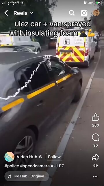 ULEZ security vans UK sprayed with foam