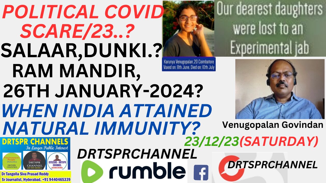 POLITICAL COVID SCARE/23?SALAAR,DUNKI-CINEMAS(LAKHS DAILY!)?RAM MANDIR,26TH JANUARY-2024?