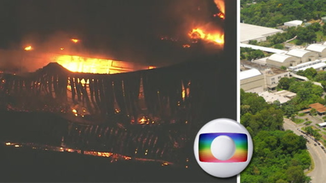 Incêndio de grandes proporções atinge galpão dos estúdios Globo