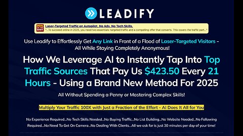 Leadify Overview: Anonymous Link Promotion to Laser-Targeted Audiences.