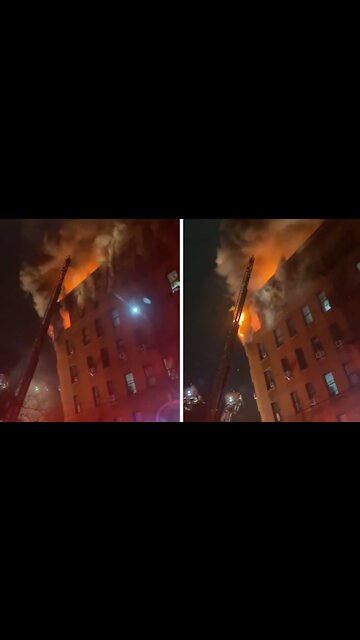 Tense footage shows massive fire in NYC apartment building