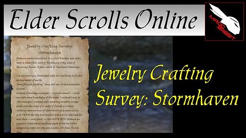 Jewelry Crafting Survey: Stormhaven [Elder Scrolls Online] ESO