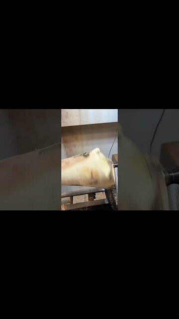 Breaking log in slow mo #shorts #shortvideo #woodworking #trending #diy #lathe #woodturning