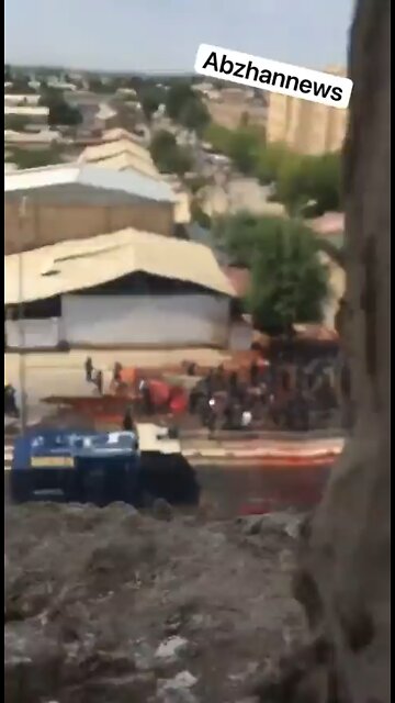 whole street in #Uzbekistan is covered in blood after protesters objected to new reforms