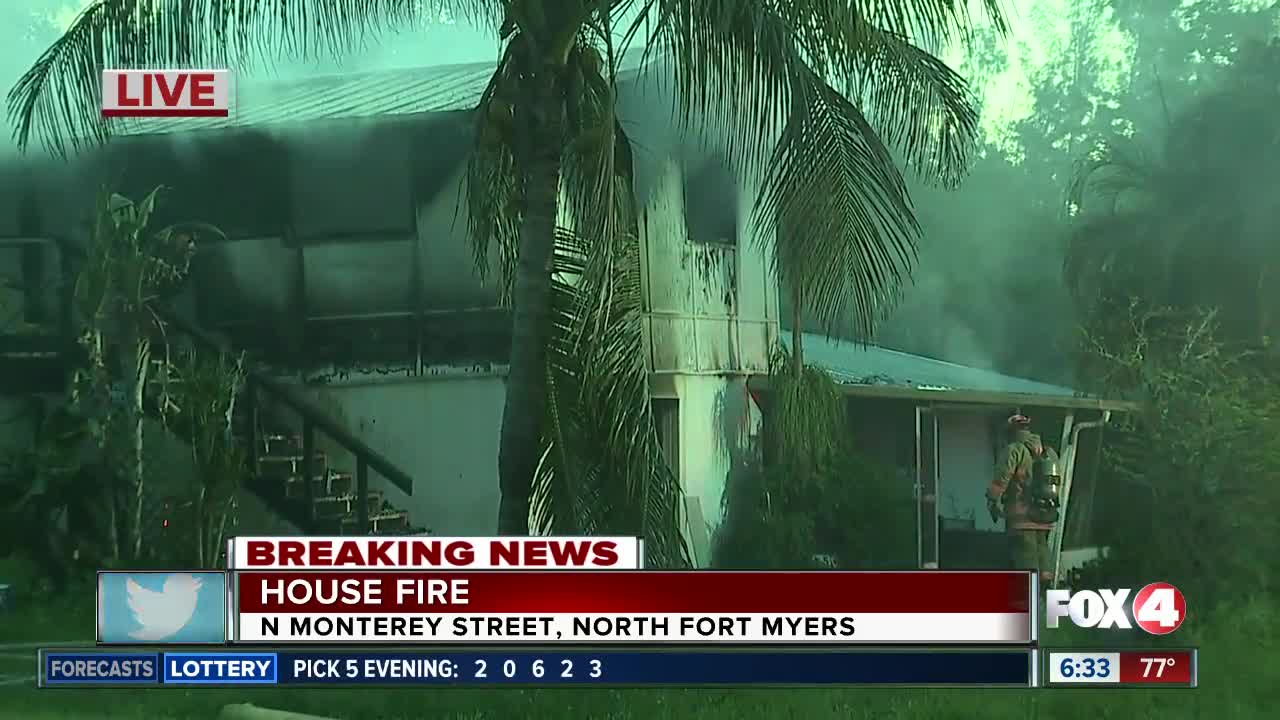 Structure fire damages house on Monterey Street in North Fort Myers