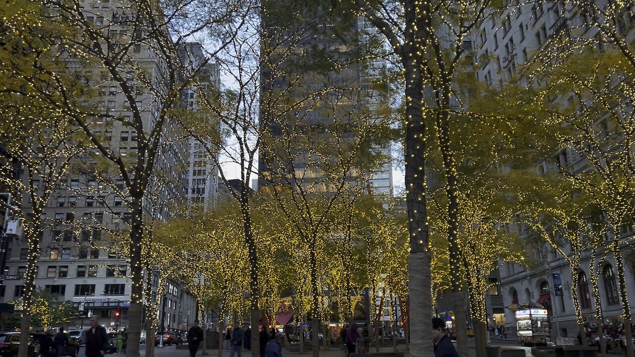 New York City evening lights near 9/11