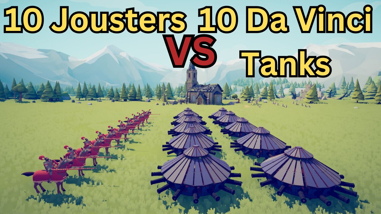 10 Jousters Versus 10 Da Vinci Tanks || Totally Accurate Battle Simulator