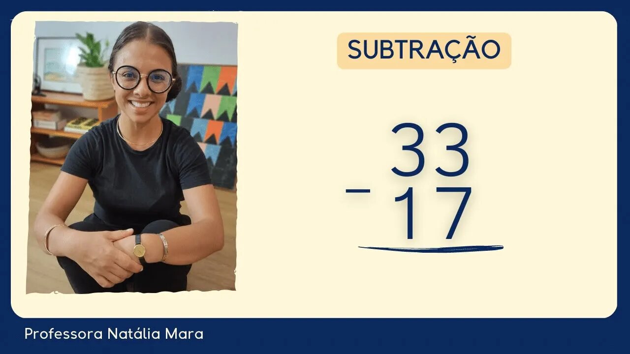 33-17 | 33 menos 17 | Como fazer subtração passo a passo? | Aula de matemática tipo kumon