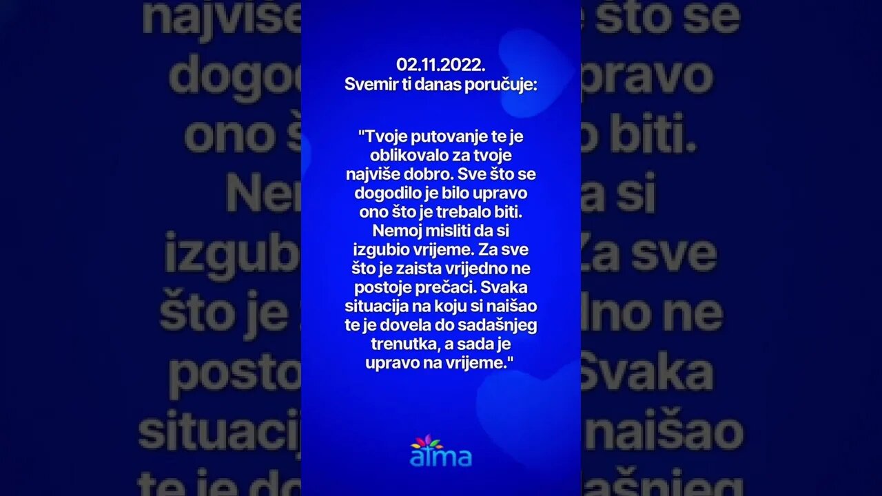 Poruka Svemira 02.11.2022. 💙 ATMA