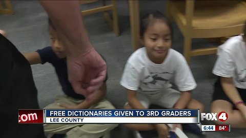Free dictionaries are given to third graders in Lee County