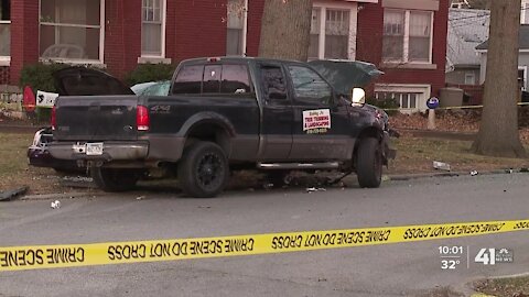 A man and woman died when a stolen pickup truck slammed into their car Christmas Day in Kansas City, Kansas