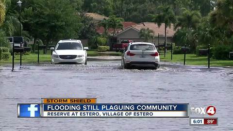 Streets still flooded in Estero communities after weekend rains