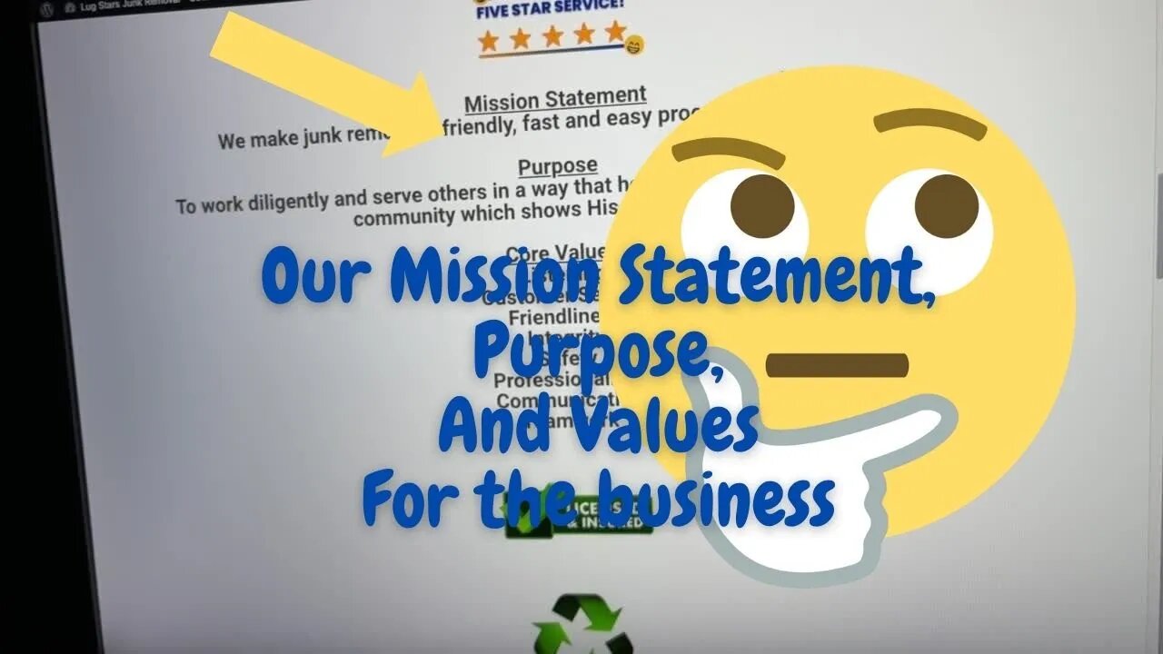 Lug Stars Junk Removal - Our Business Mission statement, Purpose, and Core Values