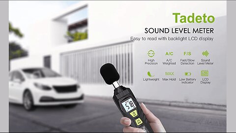 Tadeto Digital Sound Level Meter Portable SPL Meter 30dB to 130dB MAX Data Hold