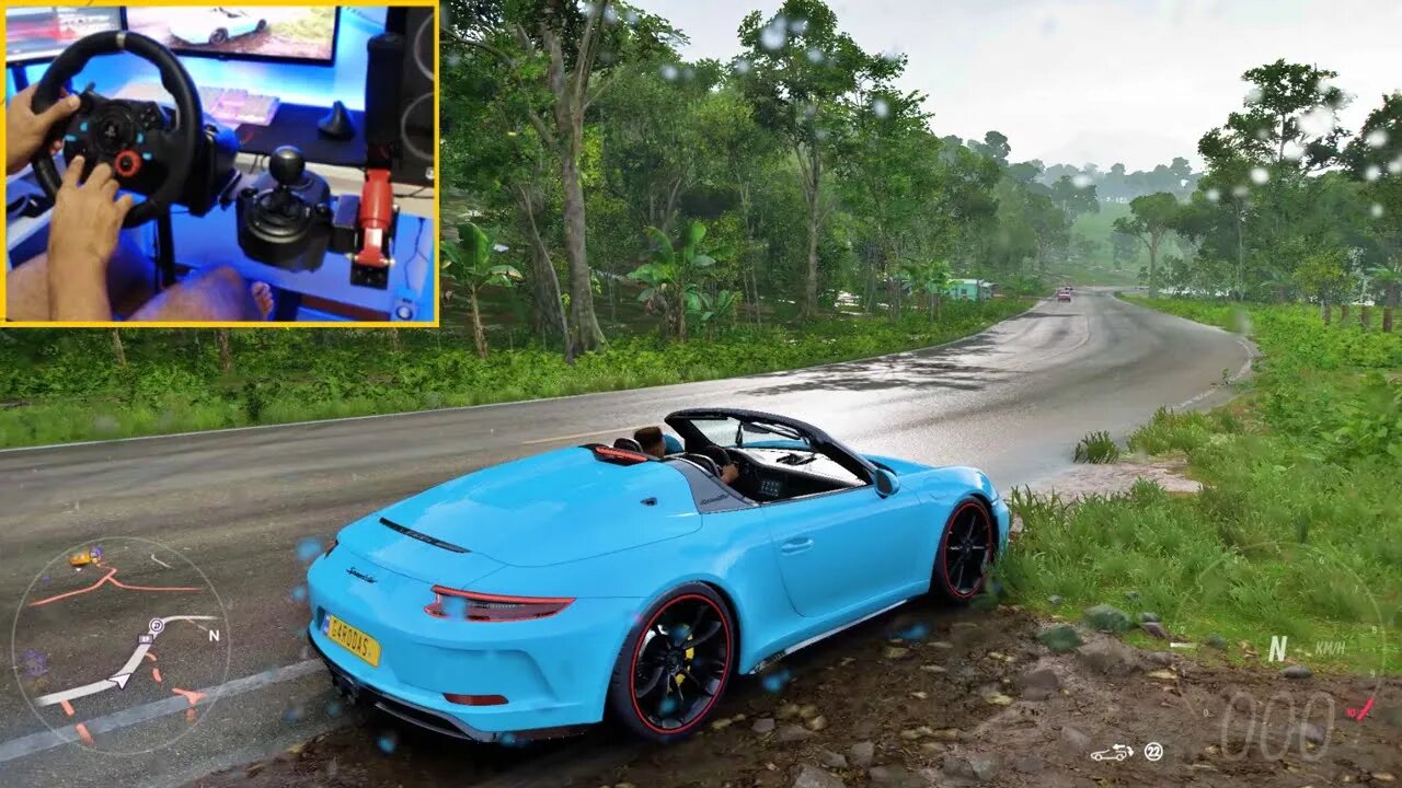 FORZA HORIZON 5 Steering Wheel G29 - PORSCHE 911 SPEEDSTER CONVERTIBLE BABY BLUE
