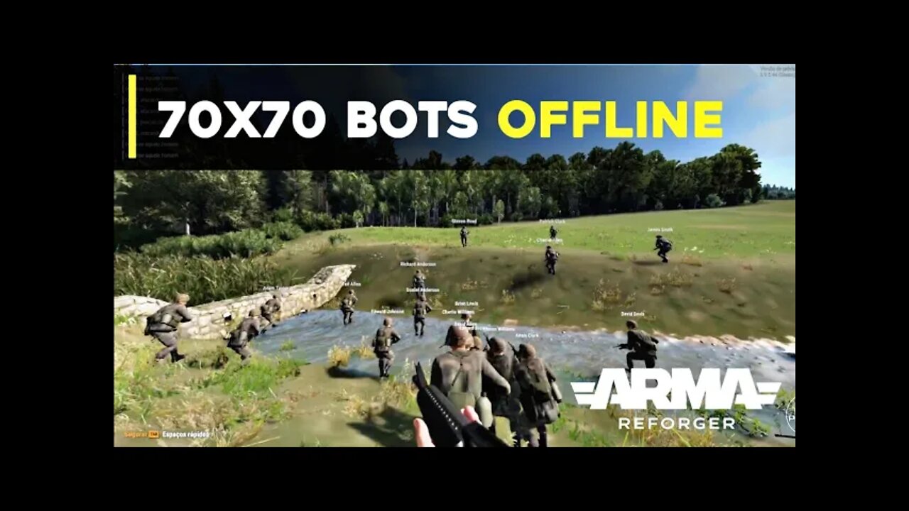 Criei uma GUERRA GIGANTESCA 70x70 com BOTS - Arma Reforger (Gameplay em Português PT-BR)