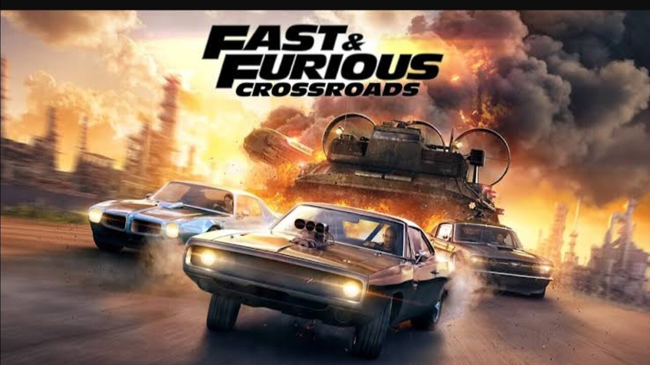 Fast and furious action movie scene