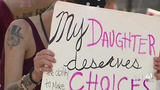 Protesters gather outside KCMO City Hall following SCOTUS ruling