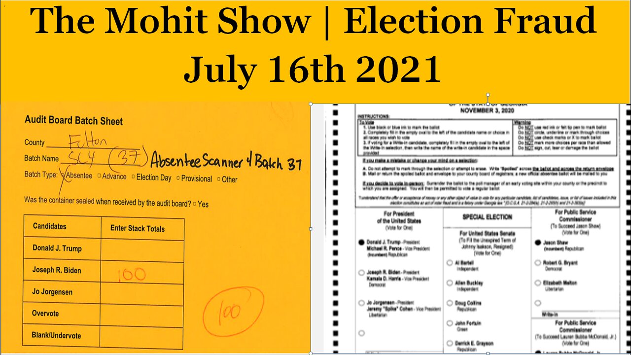 The Mohit Show | 4,000+ fraudulent votes counted in Fulton County Election and Audit