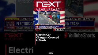 Electric Car Chargers Covered in Trash #shorts
