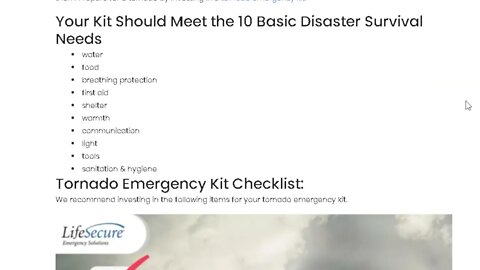 Tornado preparedness's outline for safety