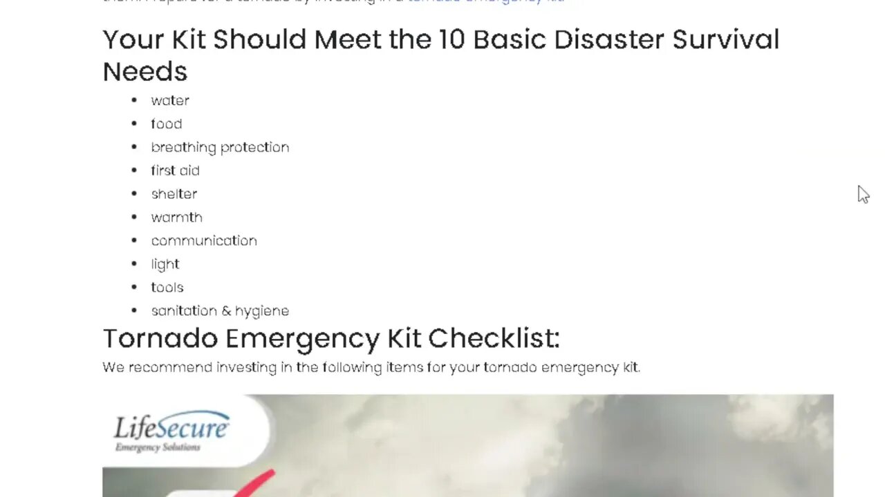 Tornado preparedness's outline for safety