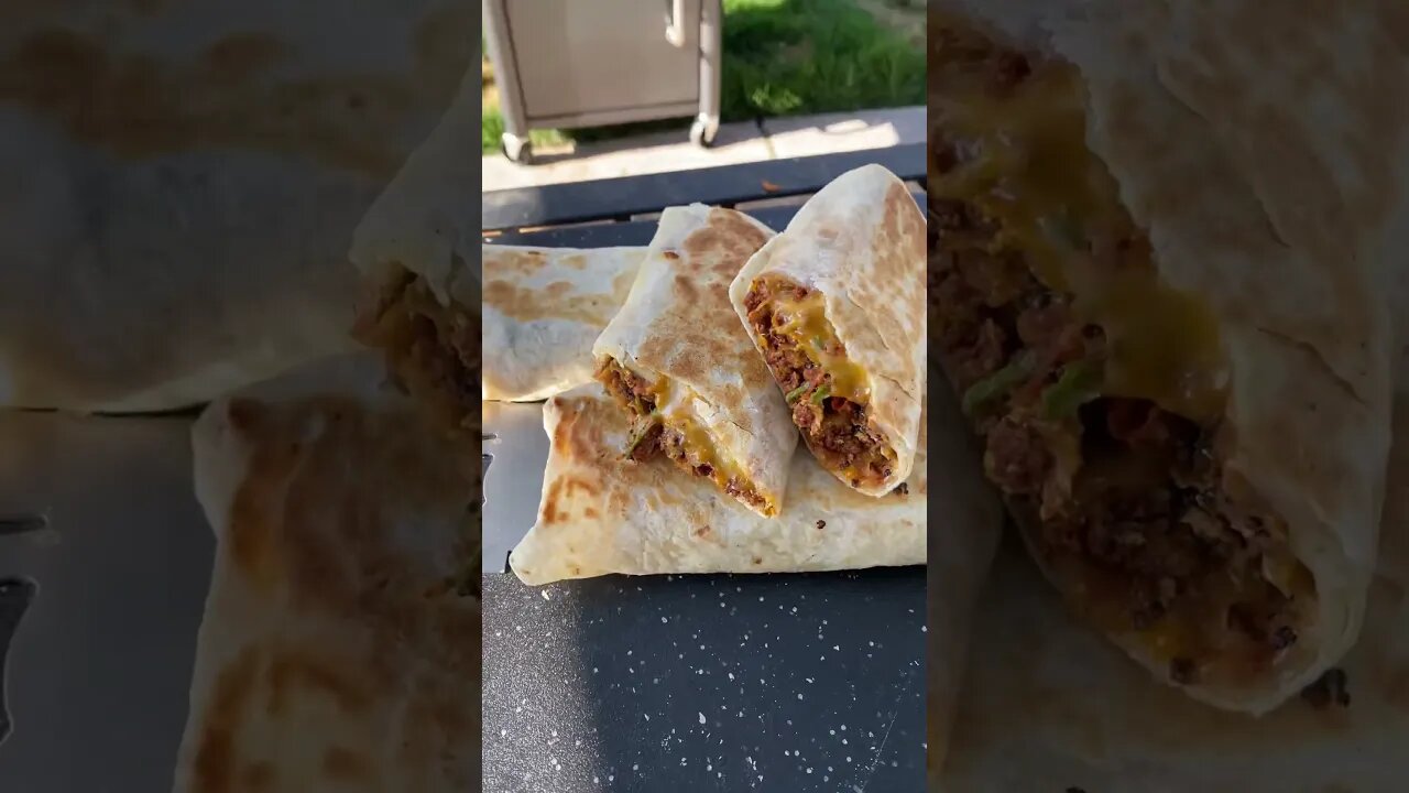 Chorizo eggs and potatoes burritos