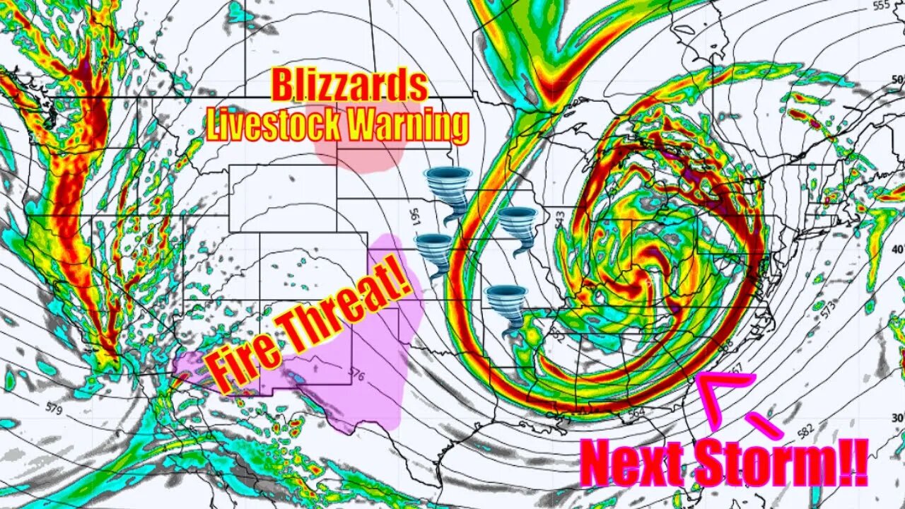 Elevated Fire Risk, Tornado Outbreak, Livestock Warning & Next Major Storm Coming!