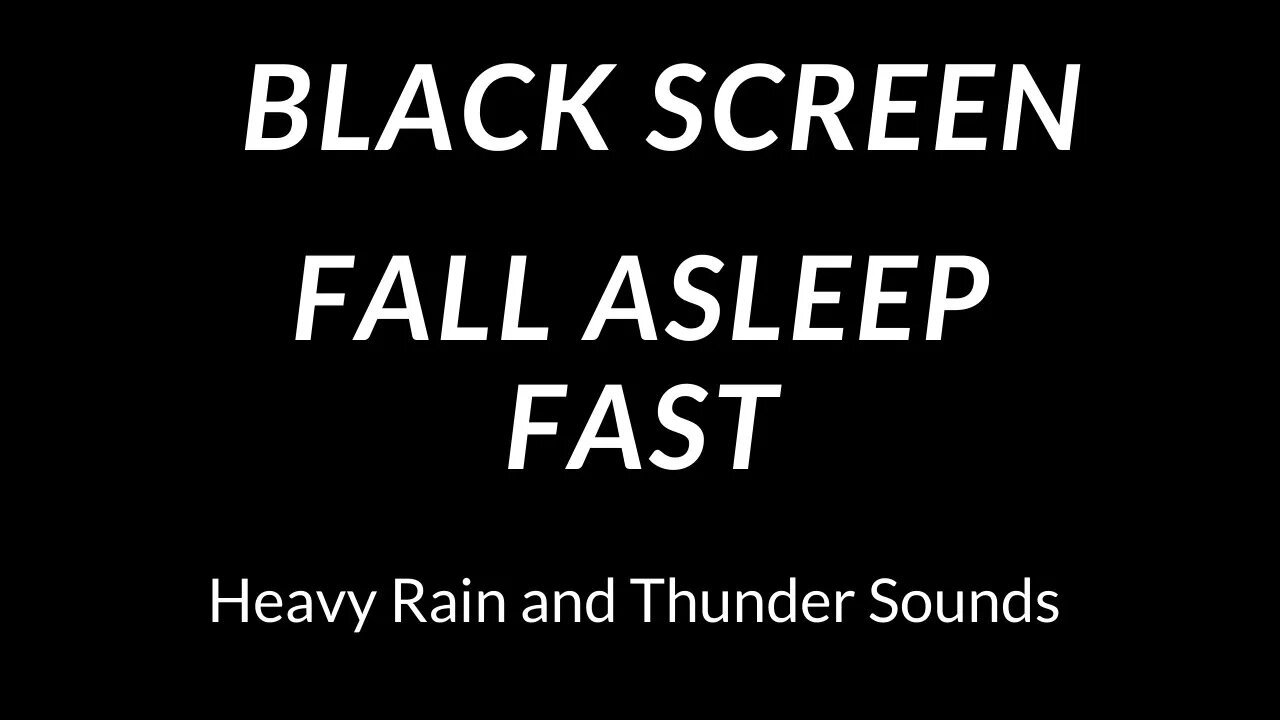 10 Hours Heavy Rain With Thunder Sounds Black Screen Fall Asleep Fast Fight Insomnia