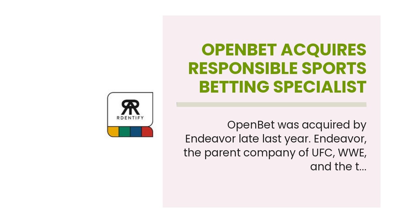 OpenBet Acquires Responsible Sports Betting Specialist Neccton