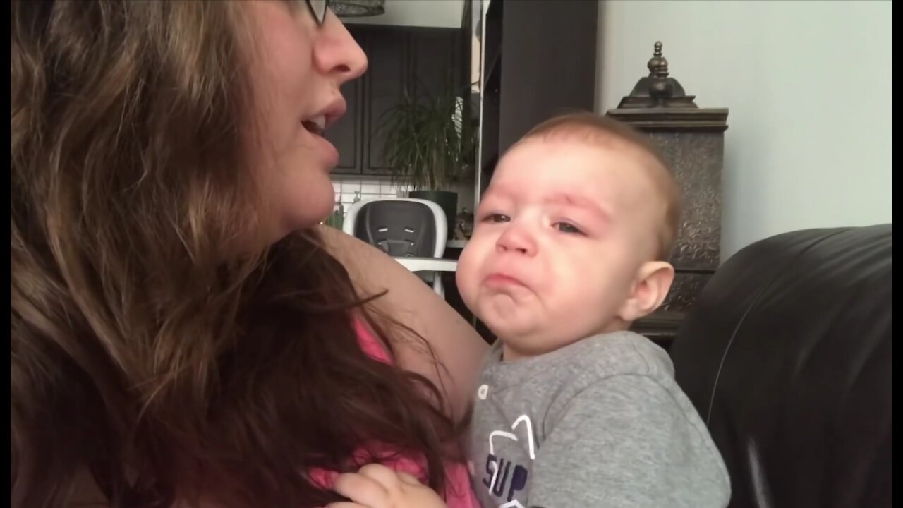 Baby Gets Emotional When Mom Sings Opera! Just watch the baby's face......