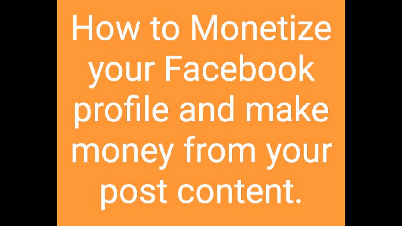 How to monetize your Facebook profile