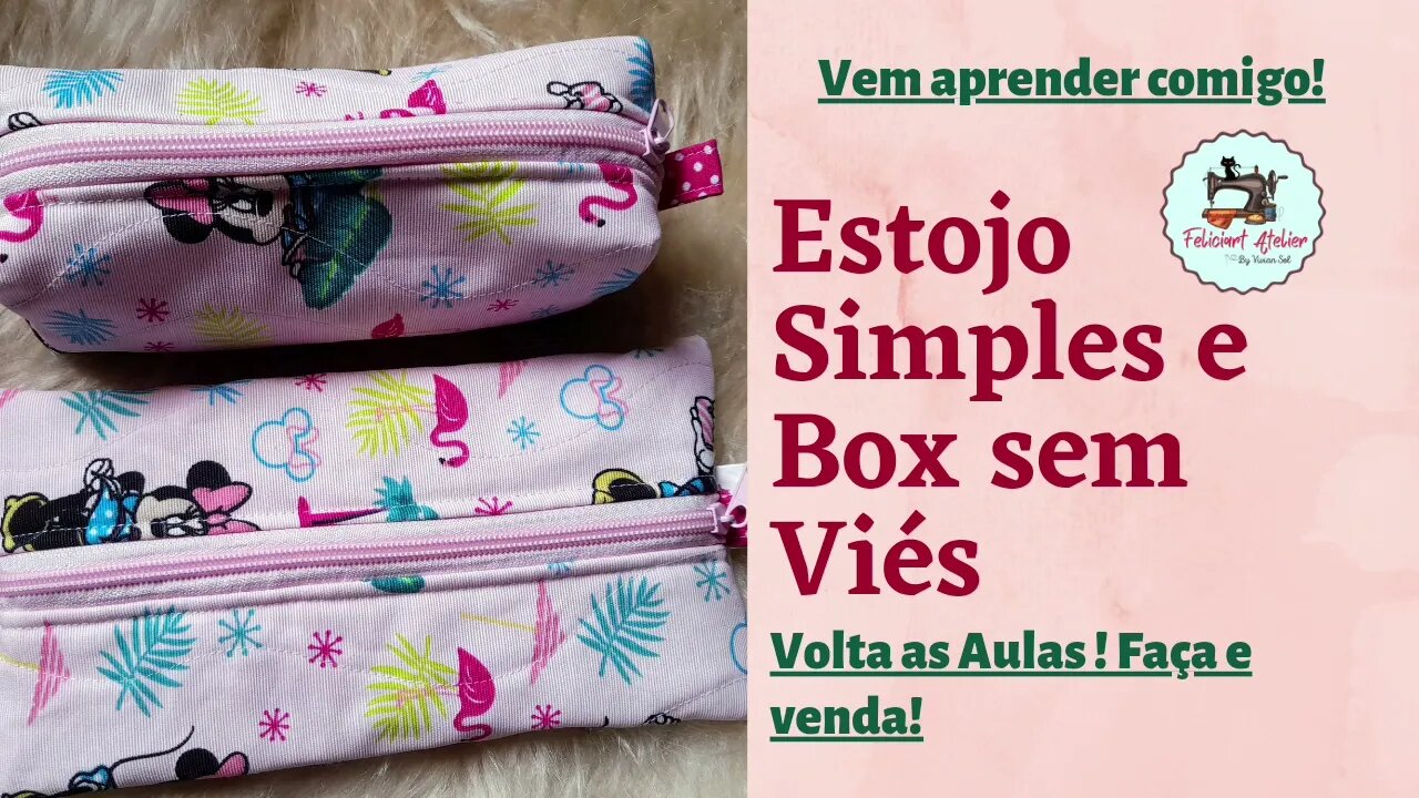 Como Fazer Estojo Box Sem Viés Tendência Volta as Aulas #voltaasaulas