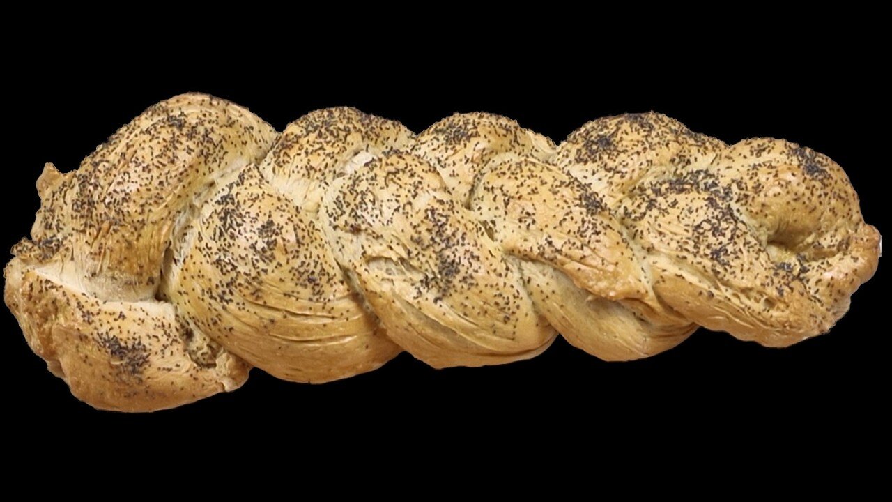 Delicious homemade bread in the shape of a hair braid