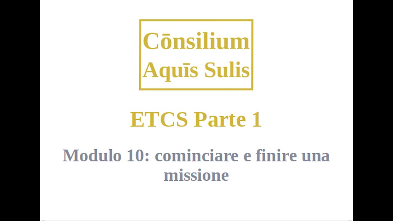 ETCS Parte 1 Modulo 10 (Italiano)