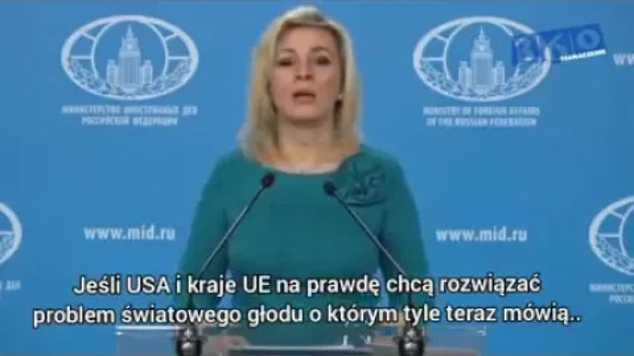 Rzecznika prasowa rosyjskiego MSZ - Maria Zacharowa odkryła karty w grze globalnym głodem